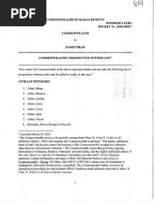 Karen Read Commonweath Witness List