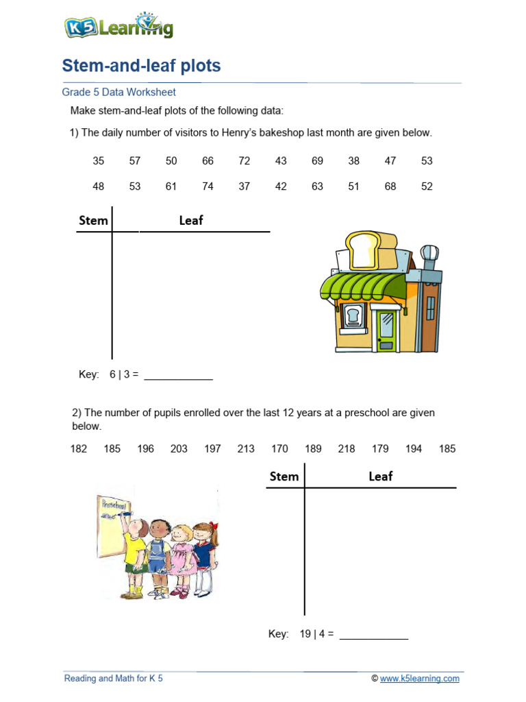Grade 5 Stem-and-Leaf Plot Worksheet | PDF