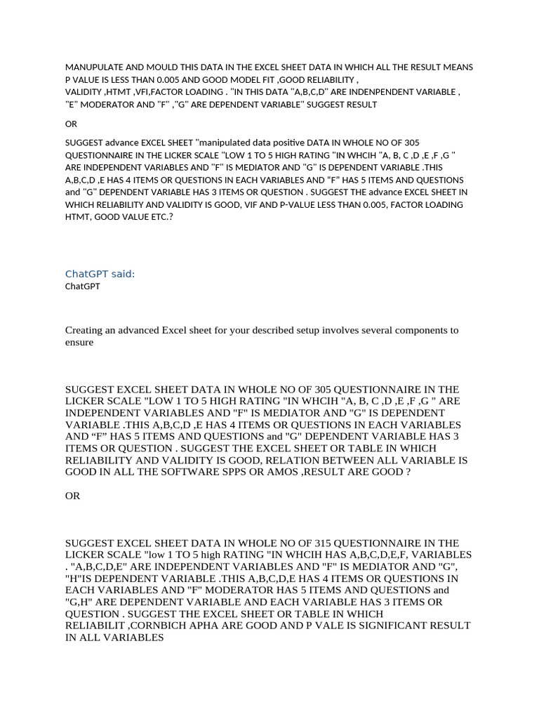 Chatgpt Said | PDF | Statistics | Regression Analysis