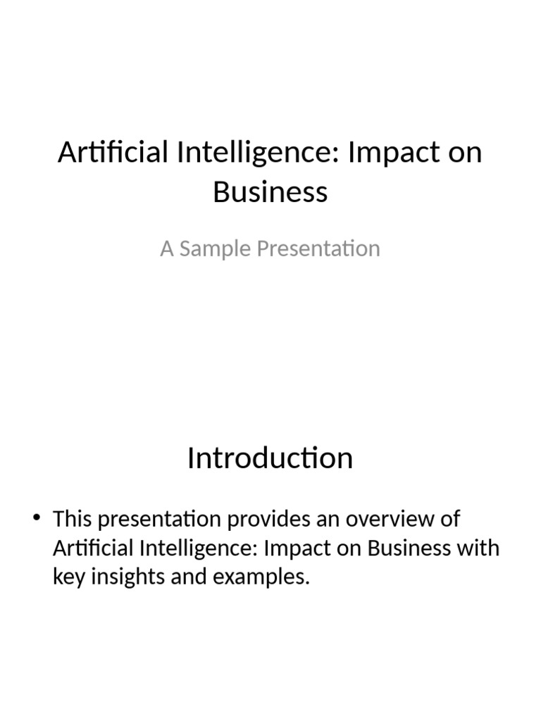 Artificial Intelligence Impact On Business | PDF