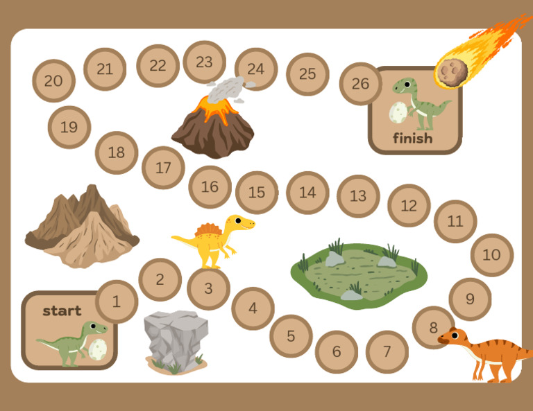 Board game template - Dinosaurs | PDF