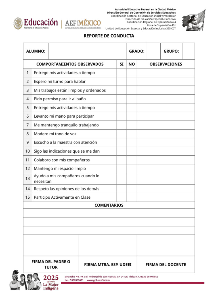 Reporte de Conducta Escolar 2023 | PDF | Educación de la primera infancia