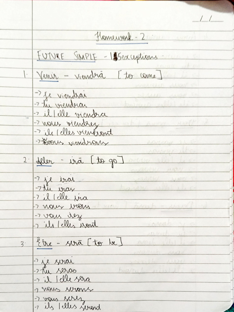 Rosh - French Homework - 2 | PDF