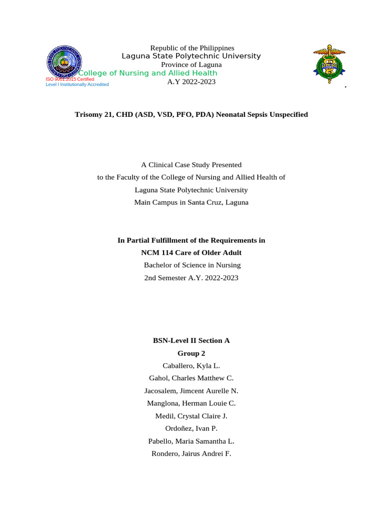 Case Pres - Group 2-Bsn2a | PDF | Fetus | Congenital Heart Defect