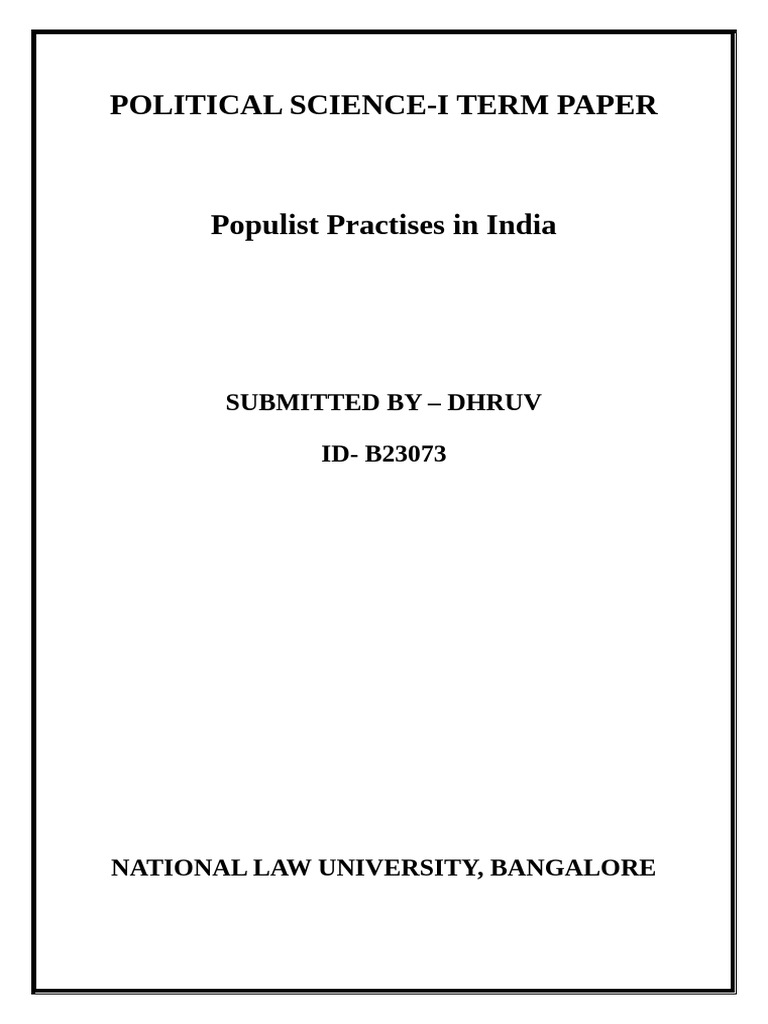 Critique of Populism in India | PDF | Populism | Democracy