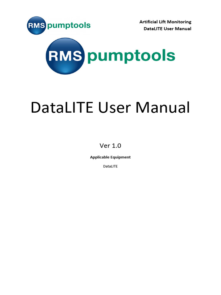DataLITE User Manual for Artificial Lift | PDF | Power Supply | Menu ...