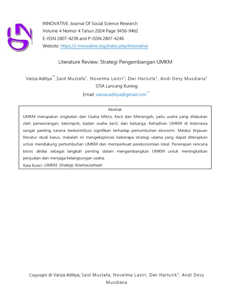 Strategi Pengembangan UMKM di Indonesia | PDF