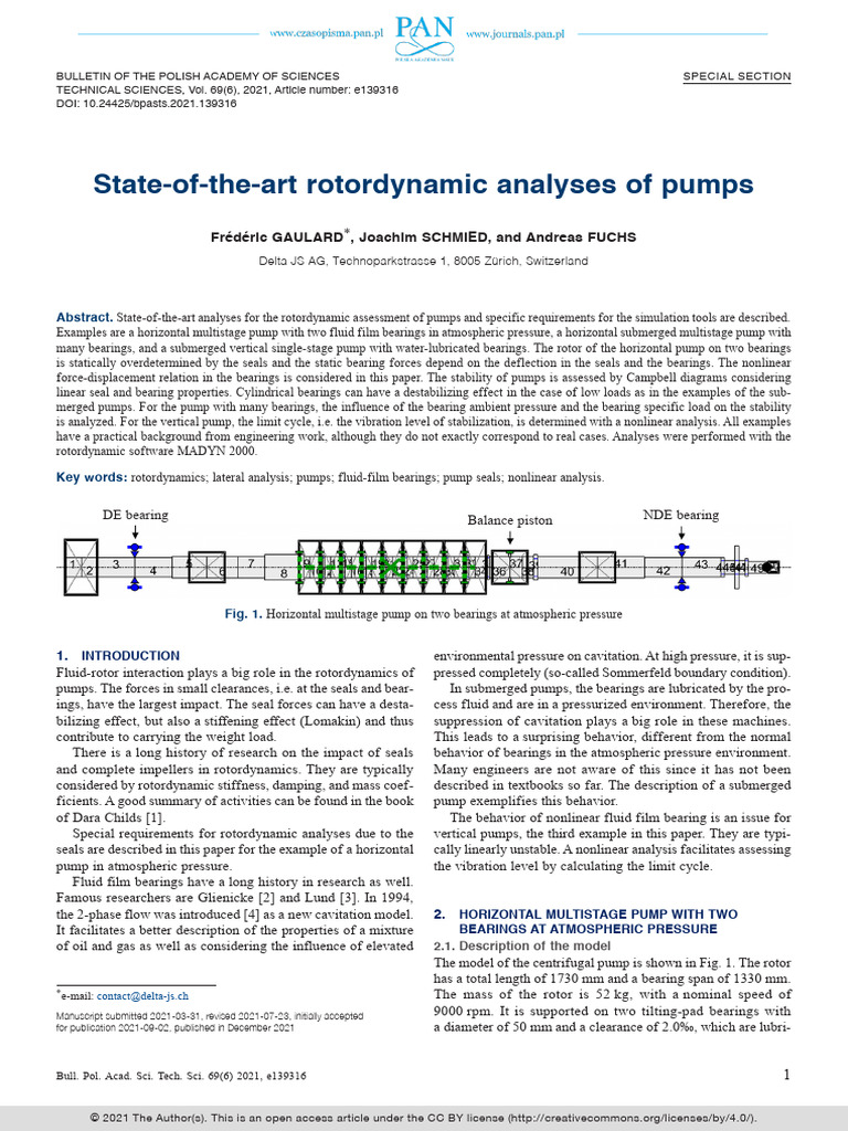 Rotordynamic Analysis of Centrifugal Pumps 1734966643 | PDF | Pump ...