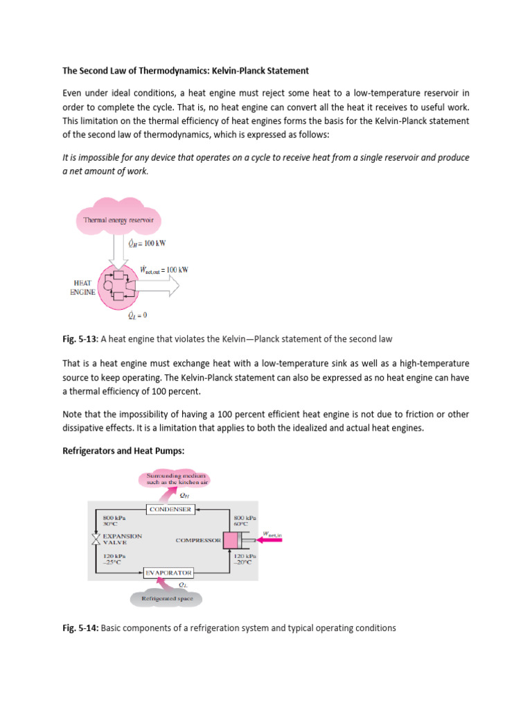Kelvin-Planck & Clausius Statements Explained | PDF | Second Law Of ...