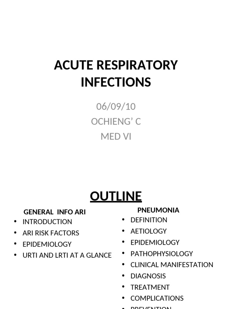 Acute Respratory Infections | PDF | Pneumonia | Respiratory Diseases