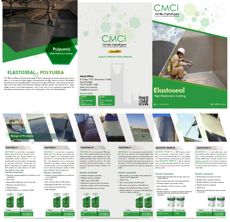 Elastoseal: Advanced Waterproofing Solutions | PDF | Coating | Concrete