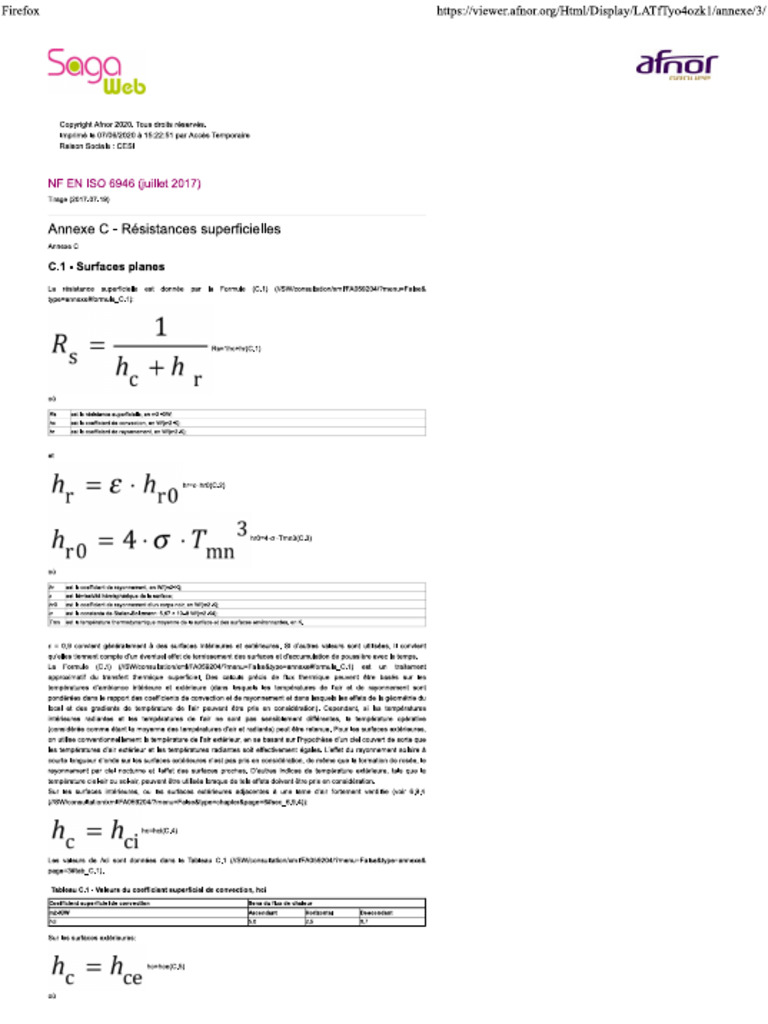 NF EN ISO 6946 2017 Resistances Superficielles | PDF