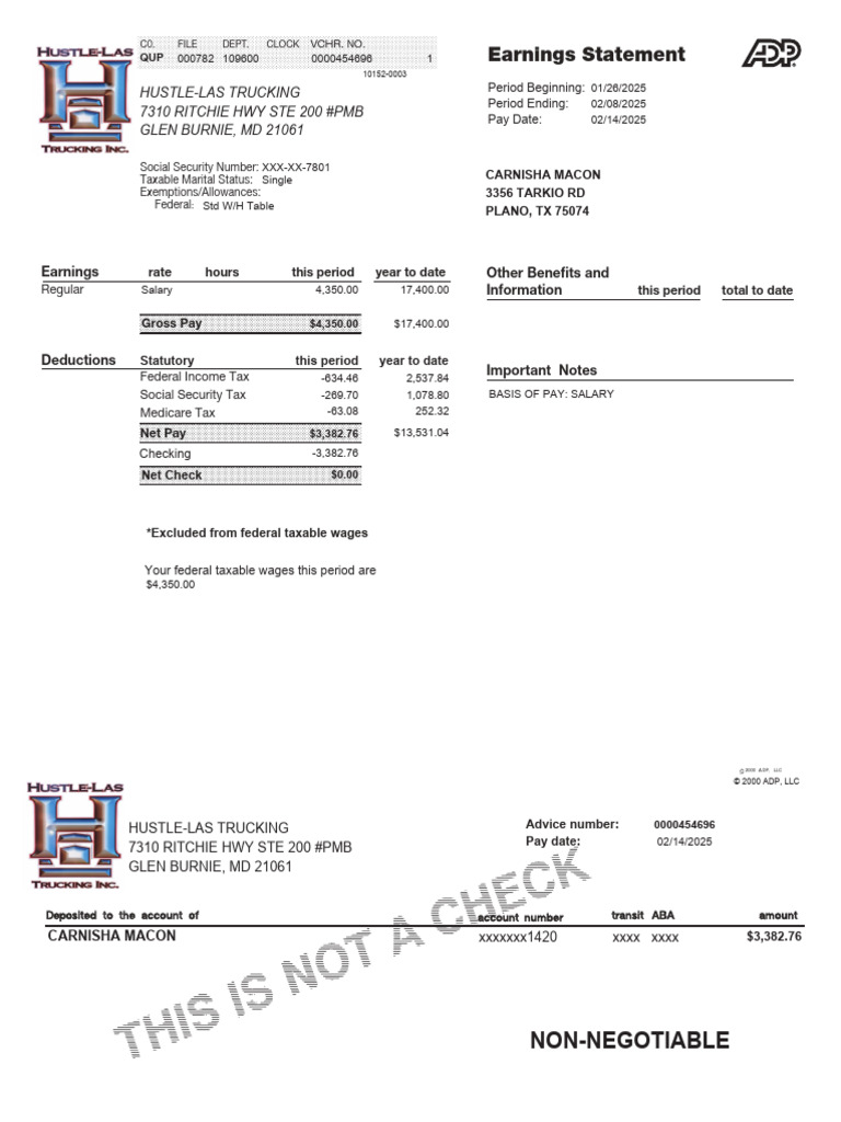 Earnings Statement Overview | PDF | Social Security (United States ...