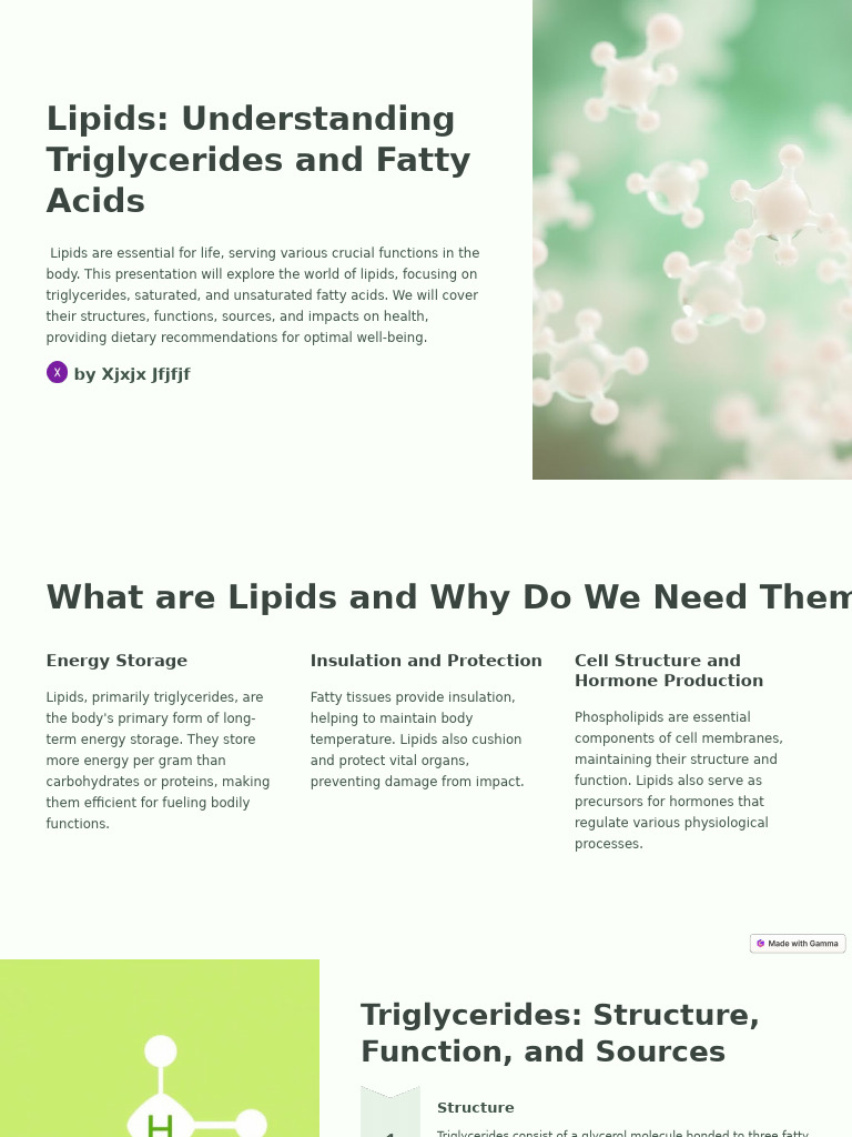 Lipids Understanding Triglycerides and Fatty Acids | PDF | Fat | Fatty Acid
