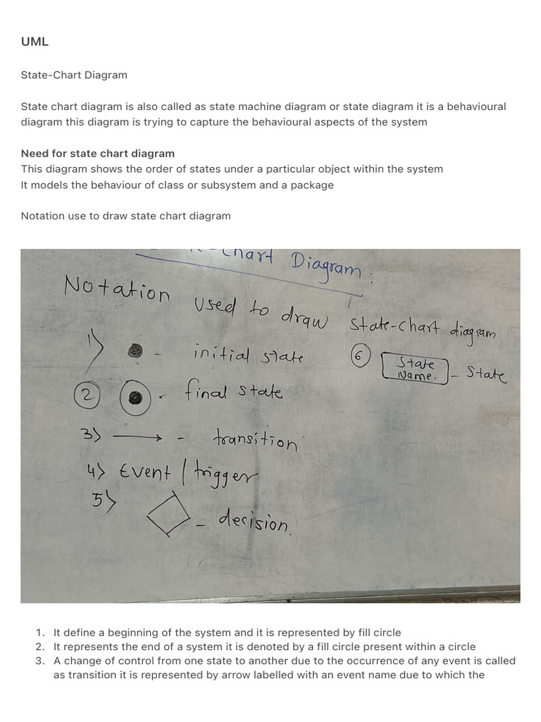 UML State-Chart Diagram Notations | PDF