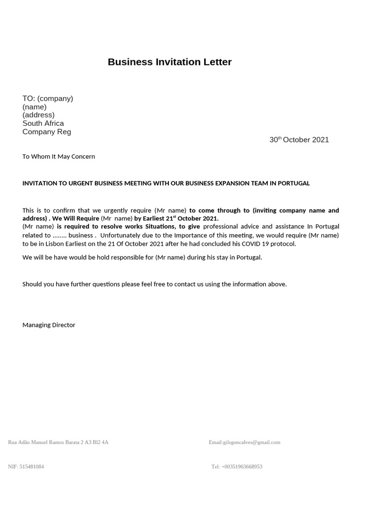 business Invitation letter | PDF