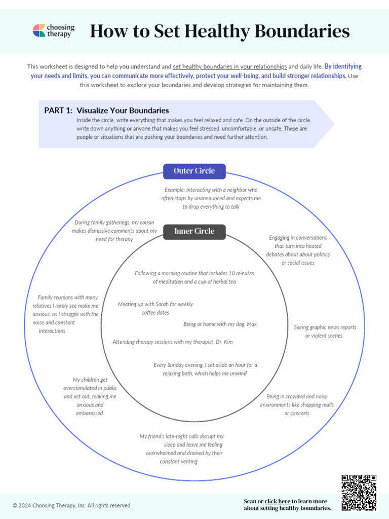 Healthy Boundaries Worksheet Guide | PDF | Body Language | Communication
