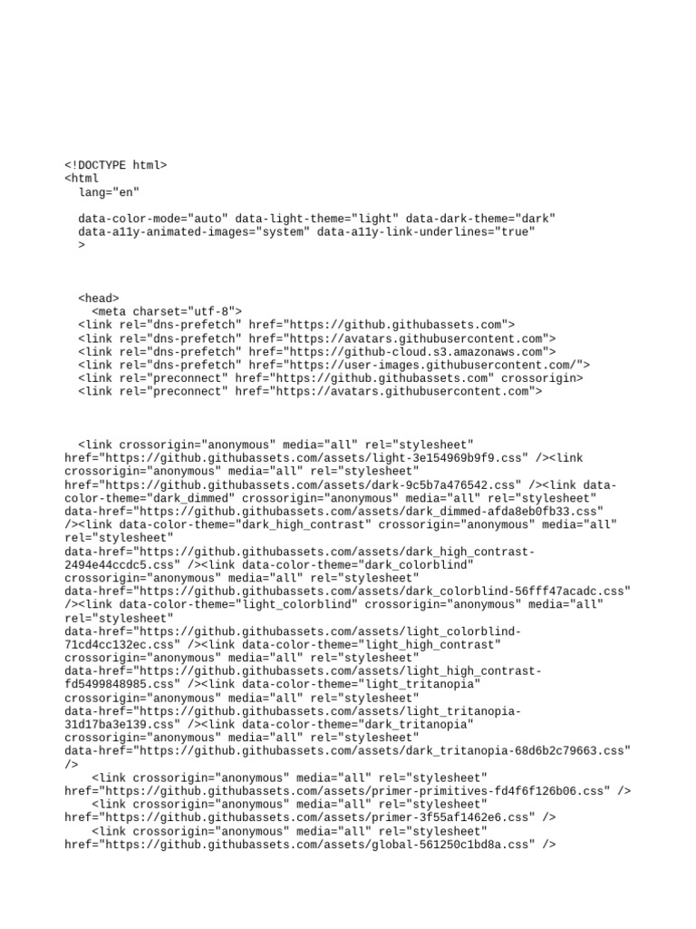 GitHub HTML Document Structure | PDF | Software | Application Software