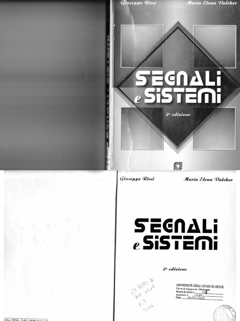 Segnali e Sistemi 2a Ed - Ricci, Valcher | PDF
