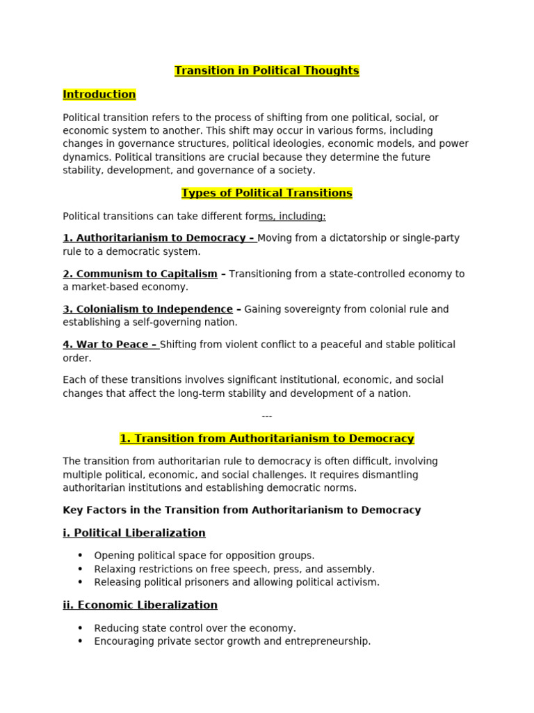Transition in Political Though CHP 12 Pol Science-WPS Office | PDF ...