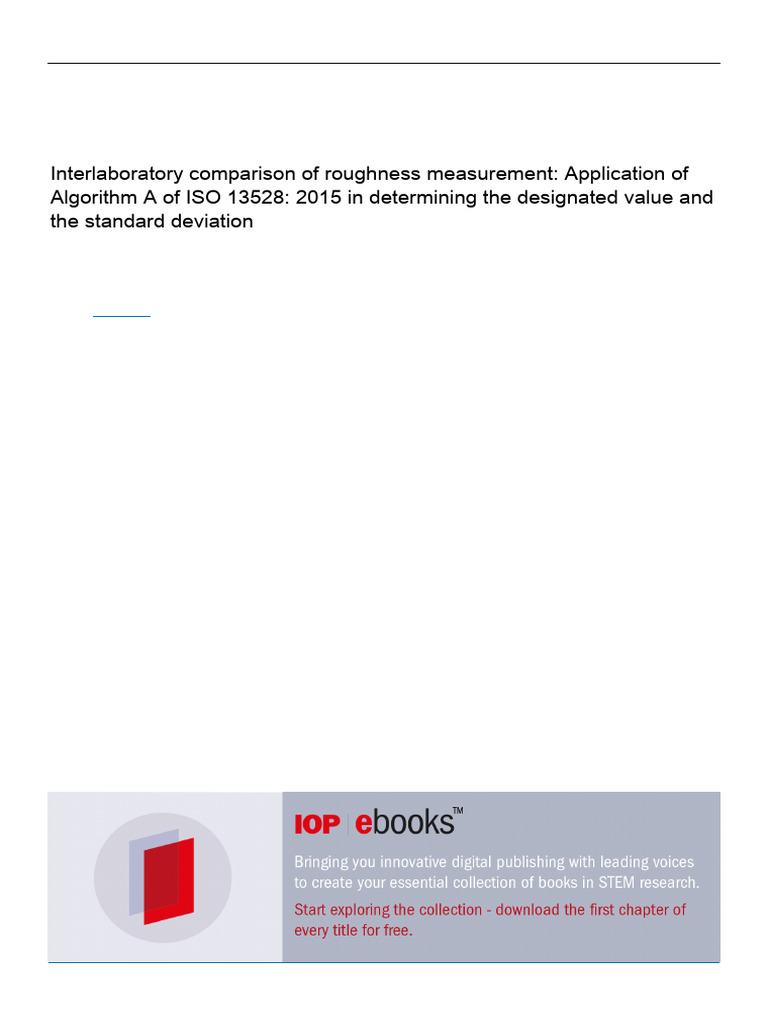 ISO 13528:2015 in Roughness Measurement | PDF | Standard Score ...