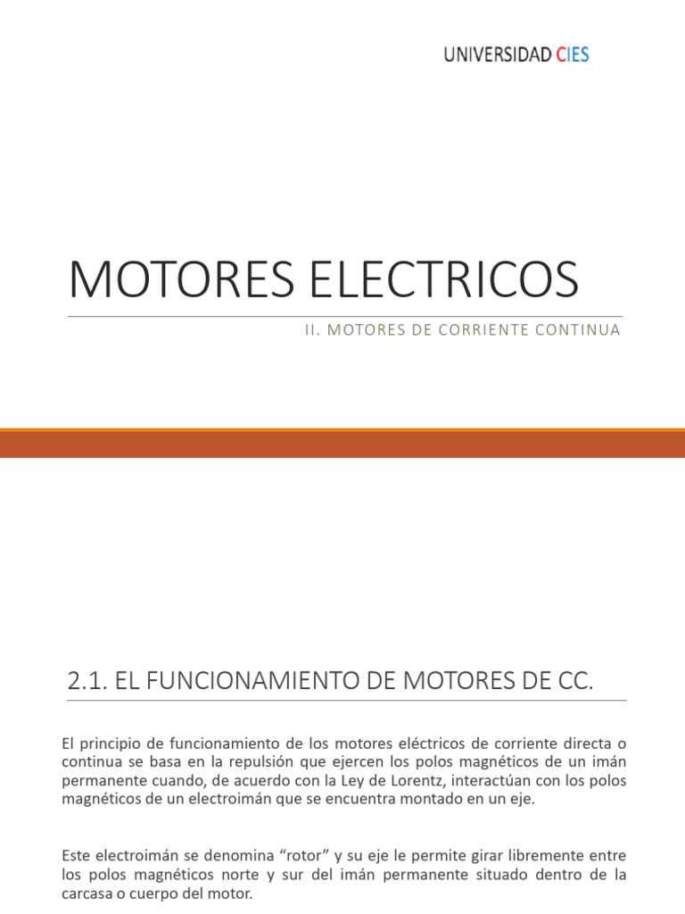 Funcionamiento de Motores de Corriente Continua | PDF | Imán | Motor ...