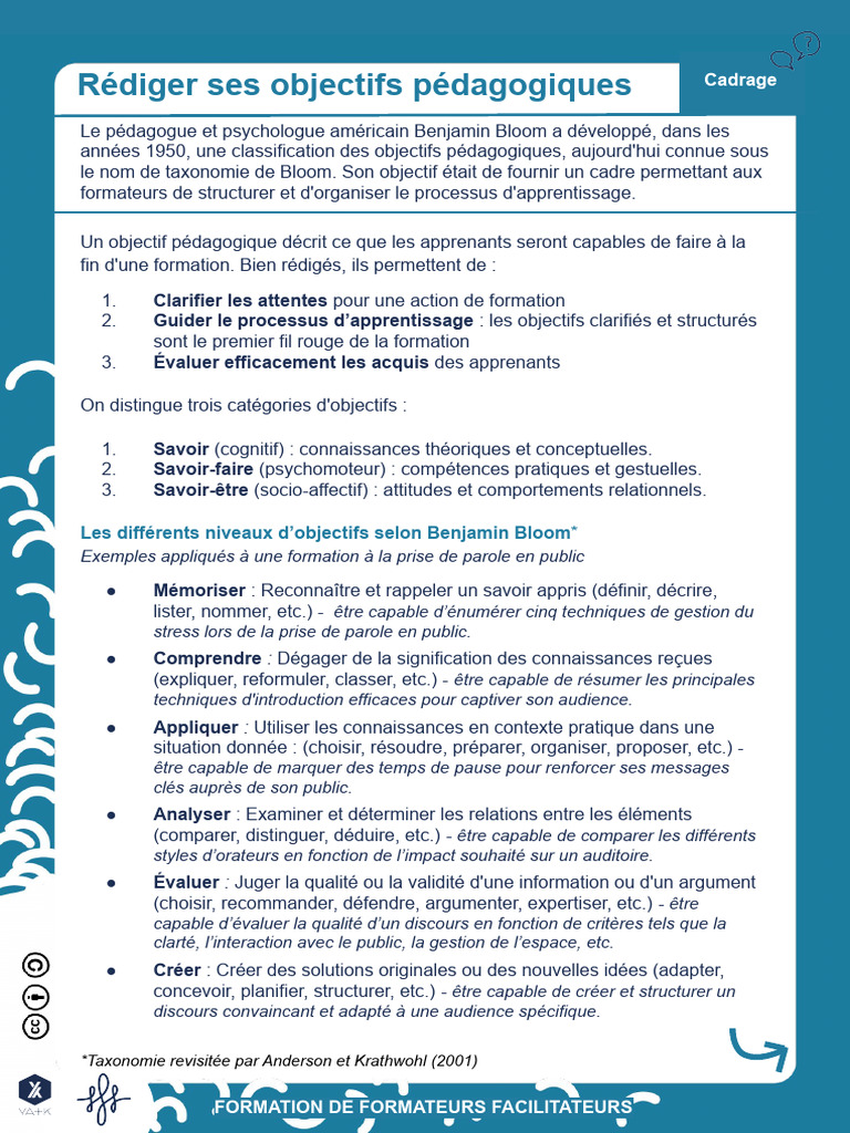 Objectifs Pédagogiques en Enseignement | PDF