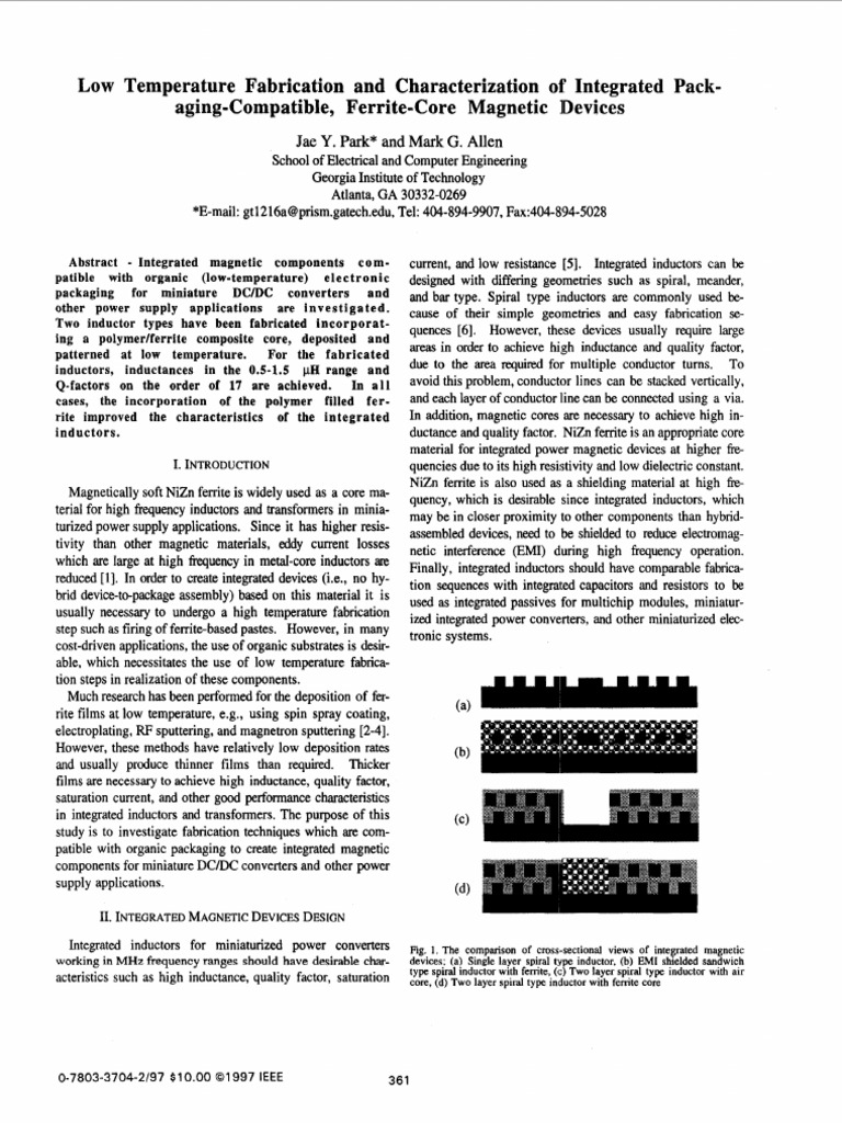 Low Temperature Fabrication and Characterization of Integrated ...