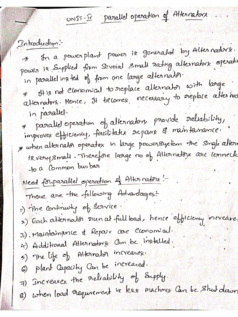 EM-2 (4th - Parallel Operation of Alternator | PDF