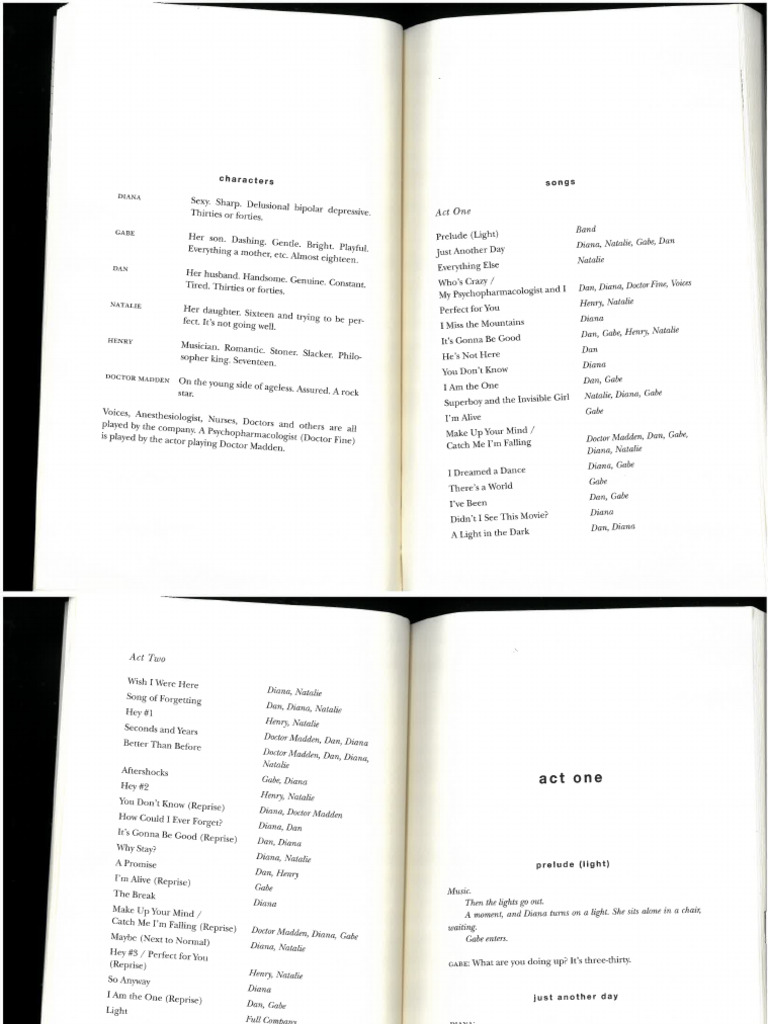 Next To Normal Script | PDF