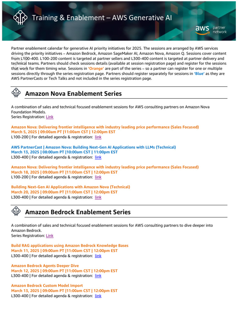 AWS Generative AI Partner Enablement 2025 | PDF | Amazon Web Services ...
