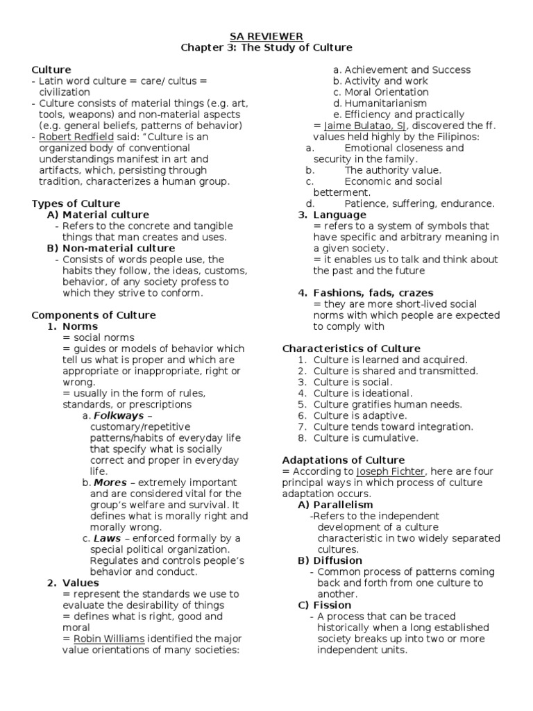 Chapter 3 The Study of Culture | PDF | Society | Morality