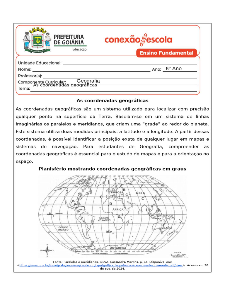 Entendendo Coordenadas Geográficas | PDF | Latitude | Longitude