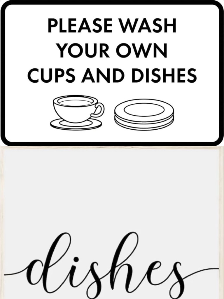 Sign For Shared Kitchen Sink | PDF