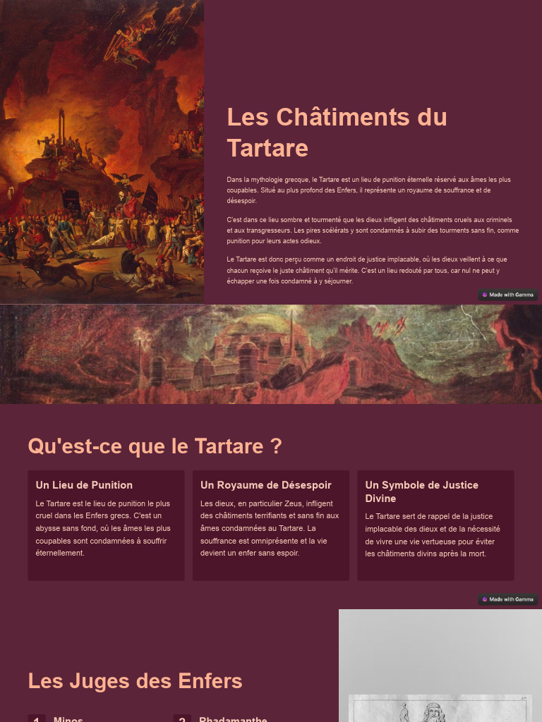 Châtiments Éternels du Tartare Grec | PDF | Enfers grecs | Prométhée