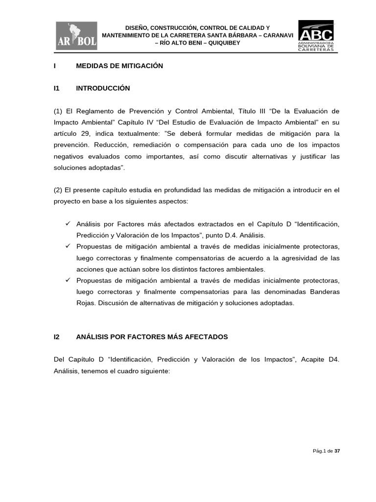 Medidas de Mitigación Ambiental en Carretera | PDF | Agua | Residuos