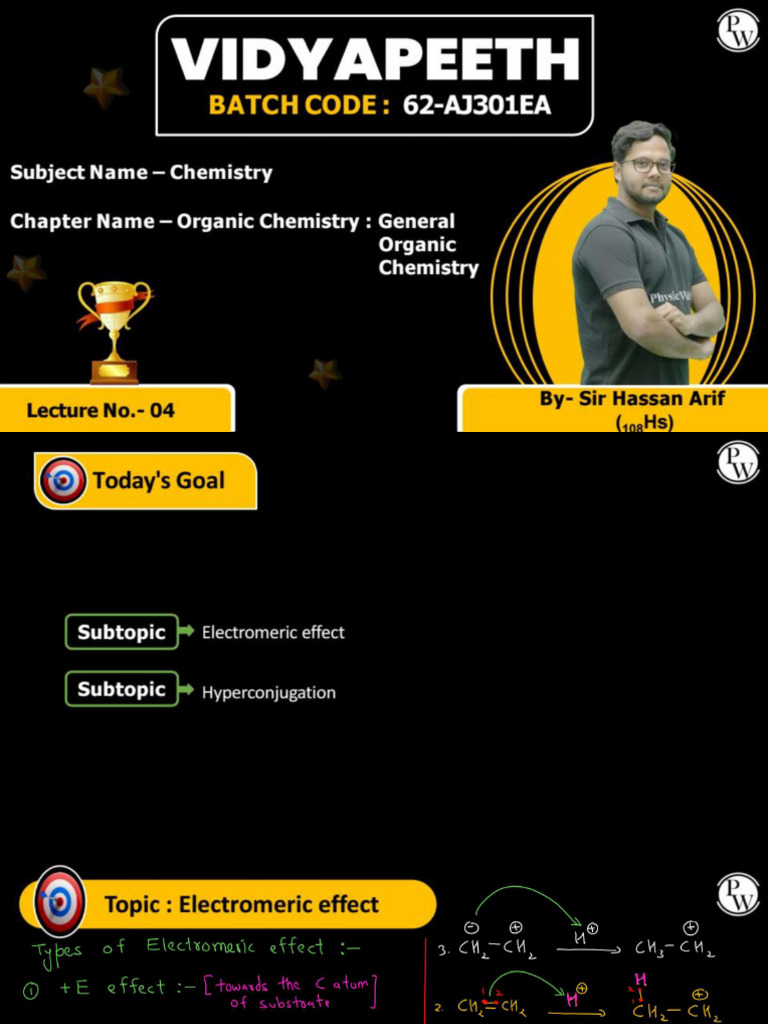 Organic Chemistry - General Organic Chemistry - 04 - Class Notes - 62 ...