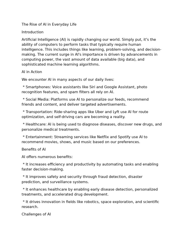 The Impact of AI on Daily Life | PDF | Artificial Intelligence ...