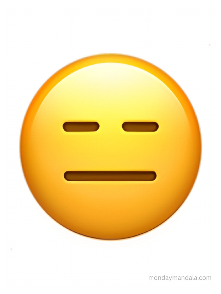 Printable Expressionless Face Emoji | PDF