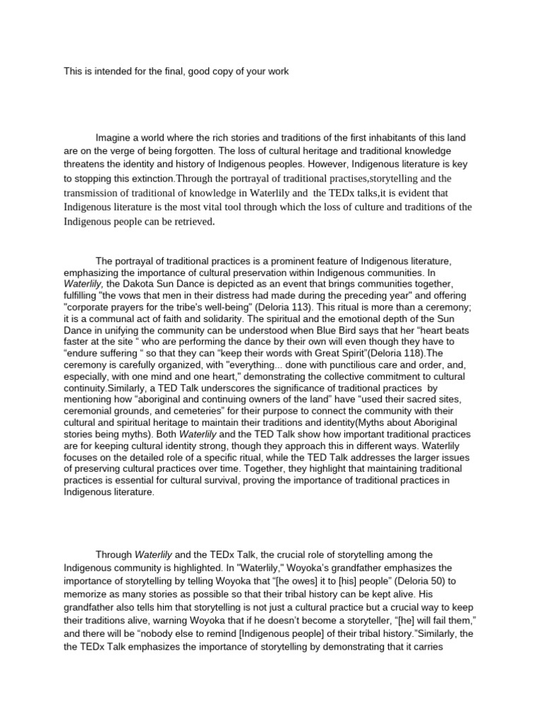 Preserving Indigenous Culture Through Literature | PDF | Storytelling ...