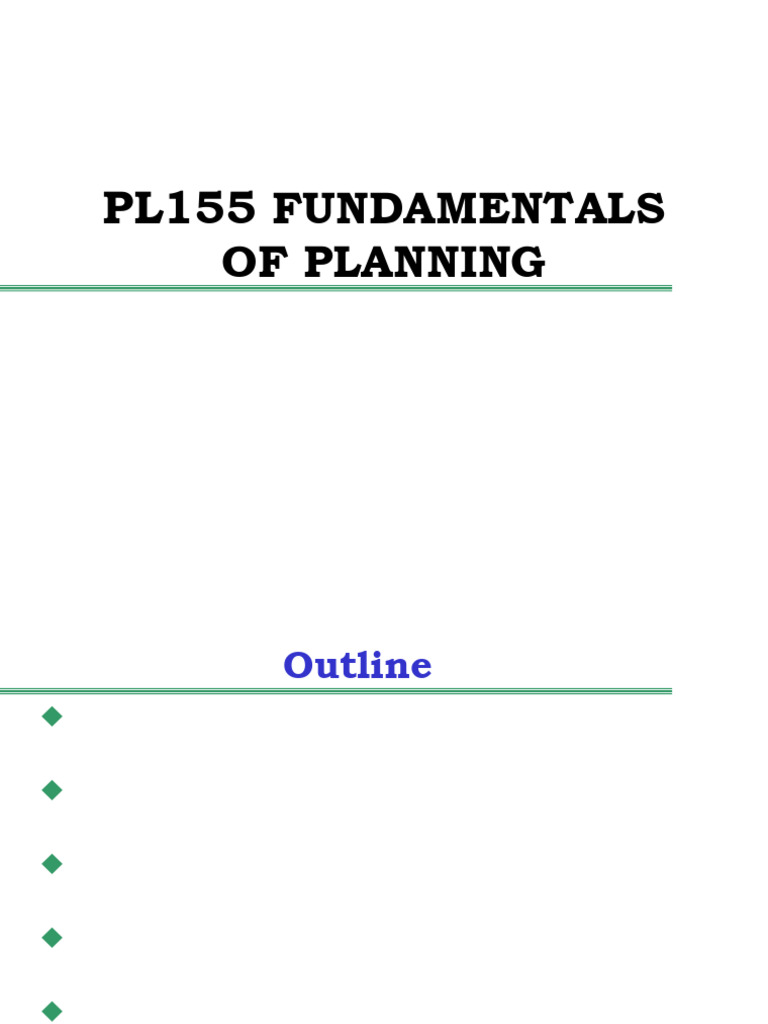 Fundamentals of Planning Week 1 3 | PDF | Planning | Soviet Union