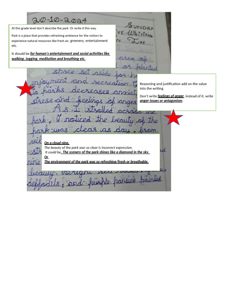 Writing Tips for Describing Parks | PDF