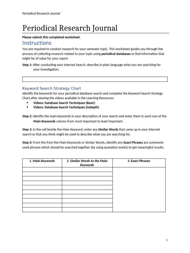 Periodical Search Journal | PDF | Index Term | Information Science