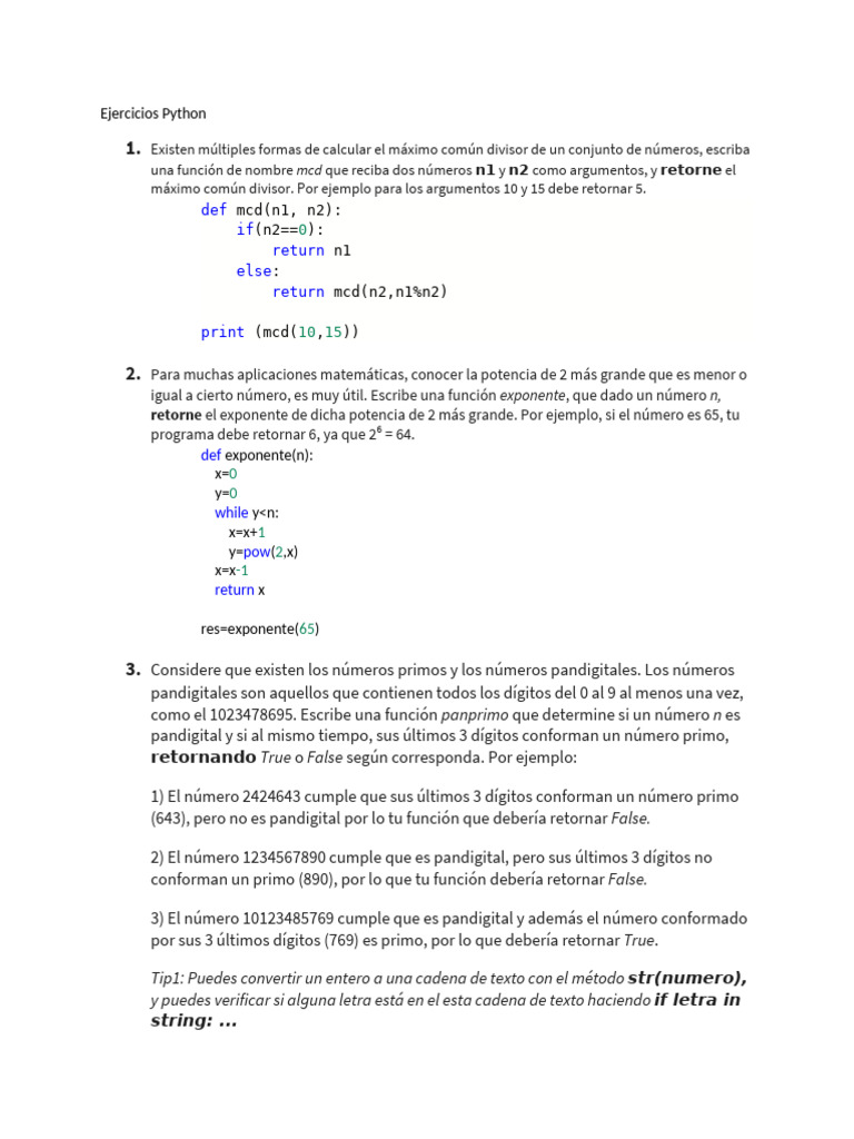 Ejercicios Python - Curso - Funciones | PDF | Python (lenguaje de ...