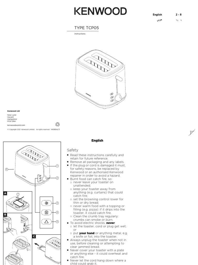 Kenwood Toaster Safety Instructions | PDF | Electrical Connector | Home ...