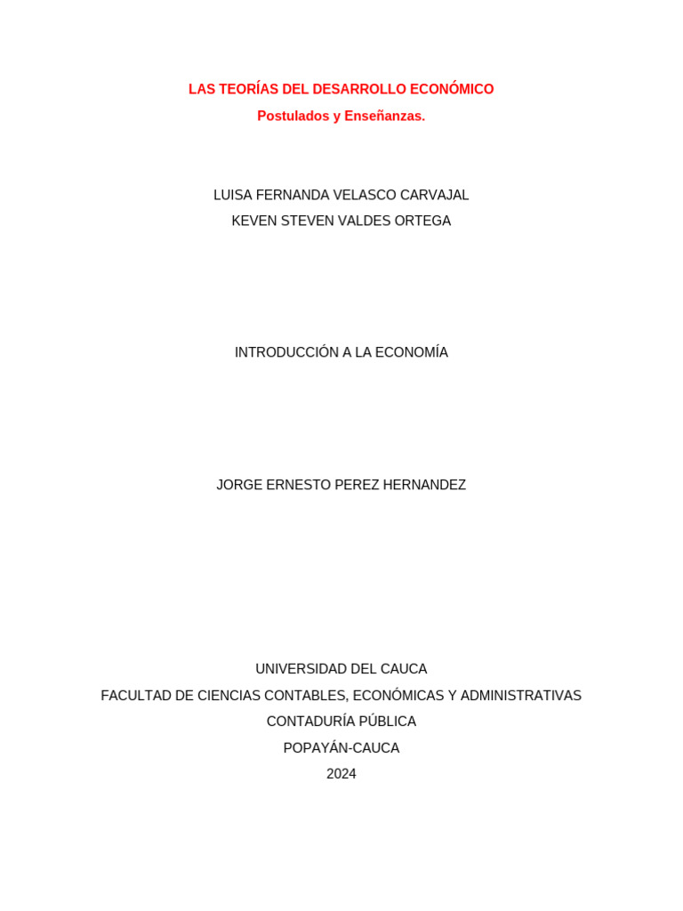 Teorías del Desarrollo Económico en América Latina | PDF | La economía ...