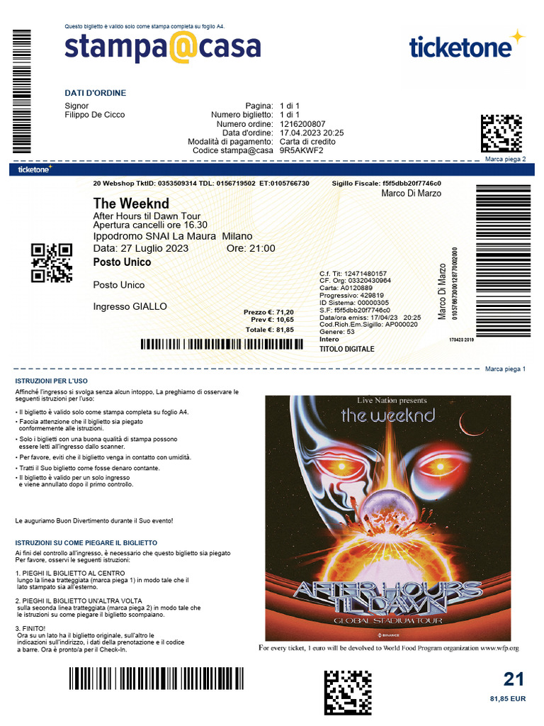 TicketOne 1216200807 | PDF