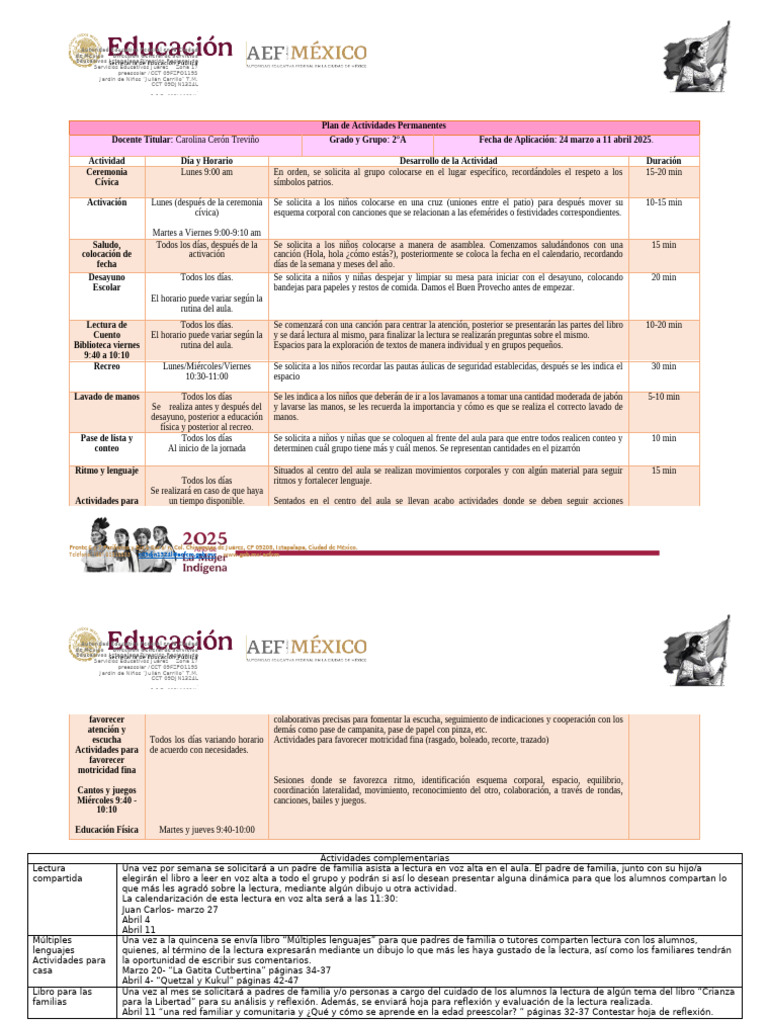 Actividades Educativas en Jardín de Niños | PDF | Las emociones ...