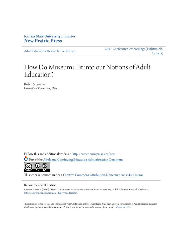 How Do Museums Fit into our Notions of Adult Education_ | PDF ...