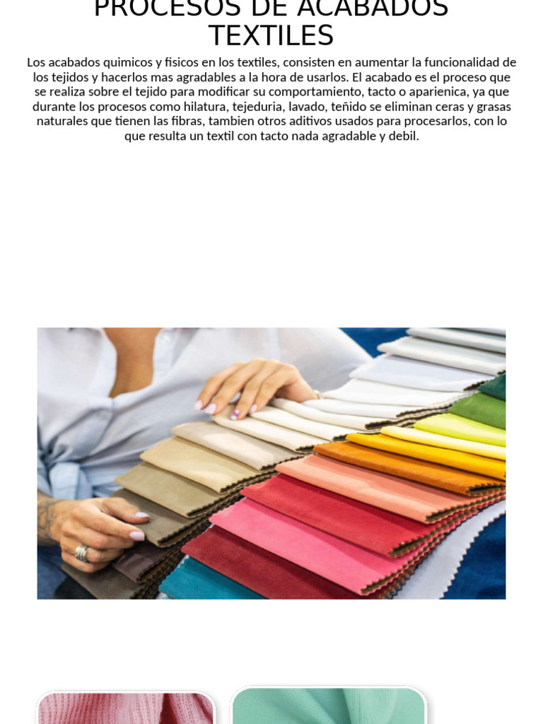 Tipos de Acabados Textiles y Funciones | PDF | Textiles | Fibras